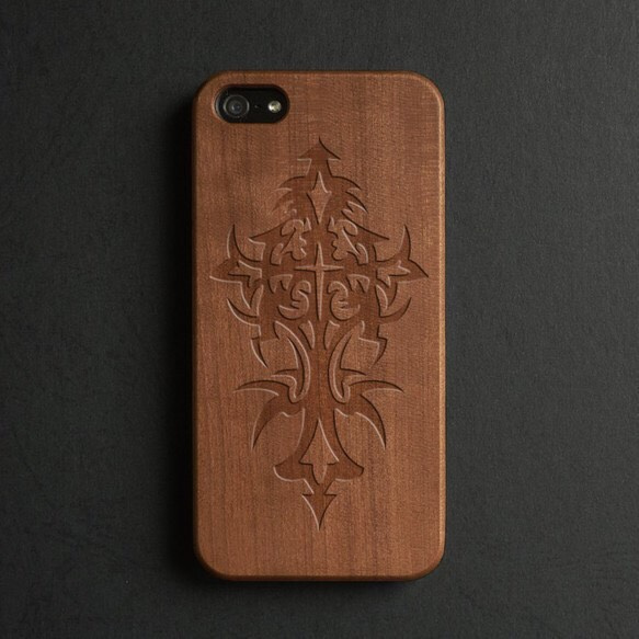 適用於所有iPhone型號056的天然木紋iPhone 11 / 11Pro智能手機殼的木雕 第1張的照片