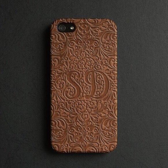 適用於所有iPhone型號的天然木紋iPhone 11 / 11Pro智能手機保護套的木雕 第3張的照片