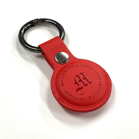 AirTag鑰匙圈盒鑰匙扣⭐︎首字母/可以插入字符⭐3種顏色可供選擇紅色 第1張的照片