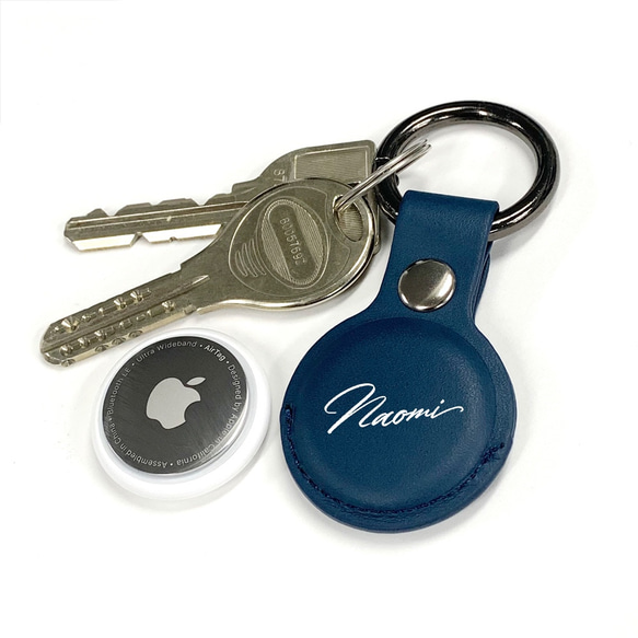 AirTag Keyring Case Key Holder ⭐︎提供首字母/字母⭐︎ 3 種顏色可供選擇 棕色 第3張的照片