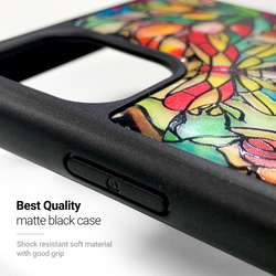 個人化自然貝殼外殼相容於所有 iPhone 15 型號彩色玻璃風格軟防震保護套 第9張的照片