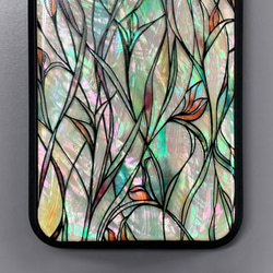 個人化天然貝殼 iPhone 15 相容於所有型號彩色玻璃風格軟防震保護殼 001 第10張的照片