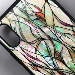 個人化天然貝殼 iPhone 15 相容於所有型號彩色玻璃風格軟防震保護殼 001 第11張的照片