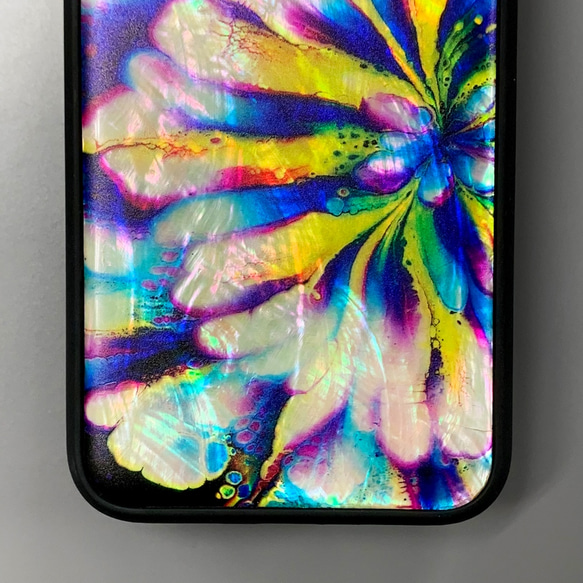 フルイド ポーリング 名入れ可天然貝シェル iPhone 15 14全機種対応 ケース フローラルアート 耐衝擊 003 10枚目の画像