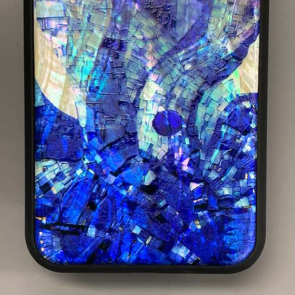名入れ可 天然貝シェル 鯨 iPhone 15 全機種対応 ケース ステンドグラス風  ソフト耐衝擊 カバー 005 8枚目の画像