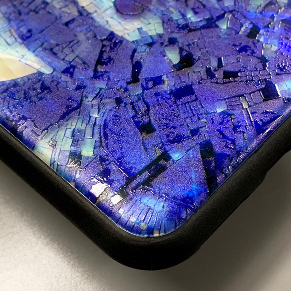 名入れ可 天然貝シェル 鯨 iPhone 15 全機種対応 ケース ステンドグラス風  ソフト耐衝擊 カバー 005 9枚目の画像
