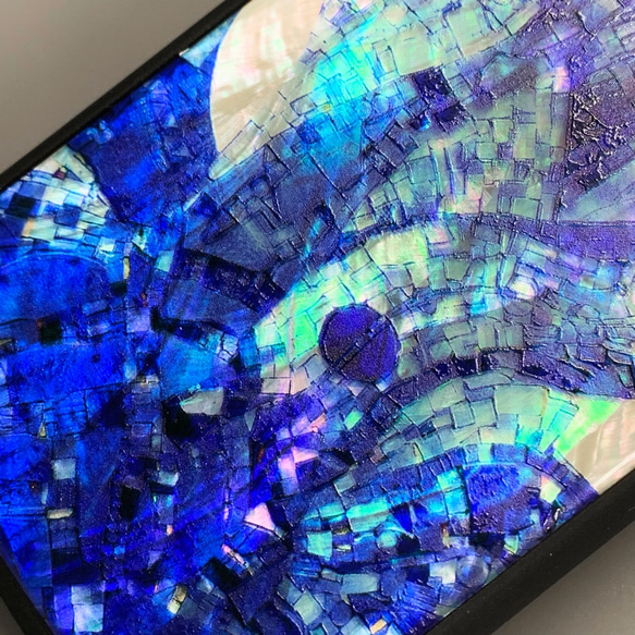 名入れ可 天然貝シェル 鯨 iPhone 15 全機種対応 ケース ステンドグラス風  ソフト耐衝擊 カバー 005 10枚目の画像