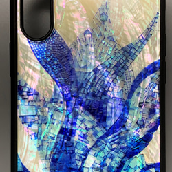 名入れ可 天然貝シェル 鯨 iPhone 15 全機種対応 ケース ステンドグラス風  ソフト耐衝擊 カバー 005 12枚目の画像