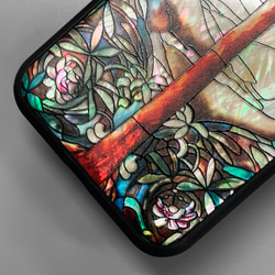 名入れ可 天然貝シェル iPhone 15 全機種対応 ケース ステンドグラス風  生命の樹 耐衝擊 カバー 007 9枚目の画像
