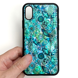 珍珠母貝風格名字雕刻天然貝殼 iPhone 16 相容於所有型號手機殼軟花藝防震保護套 008 第8張的照片