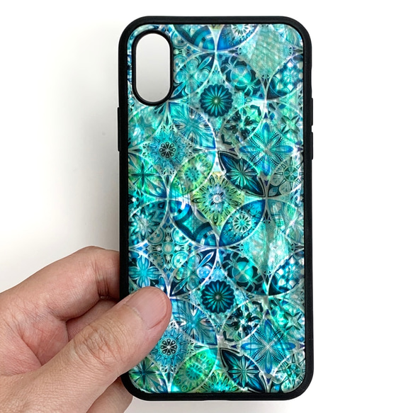 珍珠母貝風格名字雕刻天然貝殼 iPhone 16 相容於所有型號手機殼軟花藝防震保護套 008 第8張的照片