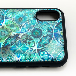 個人化天然貝殼 iPhone 15 手機殼相容於所有型號柔軟花卉藝術防震保護殼 008 第11張的照片