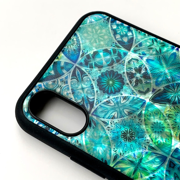 個人化天然貝殼 iPhone 15 手機殼相容於所有型號柔軟花卉藝術防震保護殼 008 第12張的照片