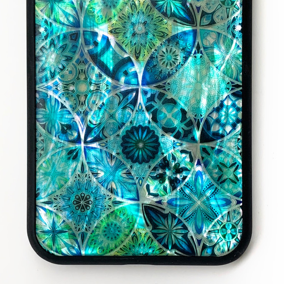 個人化天然貝殼 iPhone 15 手機殼相容於所有型號柔軟花卉藝術防震保護殼 008 第14張的照片