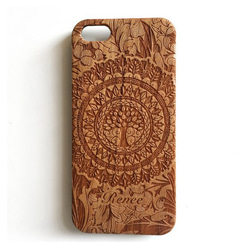 適用於天然木材iPhone 11 / 11Pro的木雕與所有iPhone型號兼容智能手機外殼樹形花紋 第2張的照片