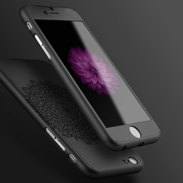 【含360°全保護鋼化玻璃膜】iPhone 12/ 12 Pro iPhone所有型號智能手機殼黑色 第4張的照片