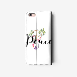 ＊Love&Peace＊手帳型 iPhone X/8/7/6/Plus 全機種対応 スマホケース カバー B132 3枚目の画像