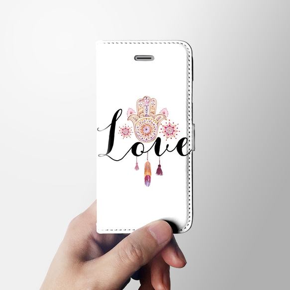 ＊Love&Peace＊手帳型 iPhone X/8/7/6/Plus 全機種対応 スマホケース カバー B132 4枚目の画像