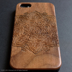 適用於所有iPhone型號S044的天然木紋iPhone 11 / 11Pro智能手機殼的木雕 第3張的照片