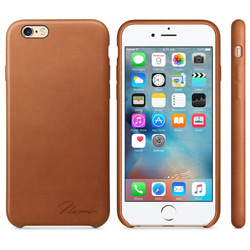 [輸入您的名字]皮革iPhone X / 8/7/6 / Plus 智慧型手機保護套適用於所有型號（棕色） 第1張的照片
