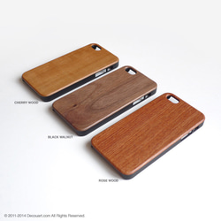 ☆SALE☆ 天然木の木彫り iPhone 6 / 6s スマホケース カバー　045 Rose Wood 3枚目の画像