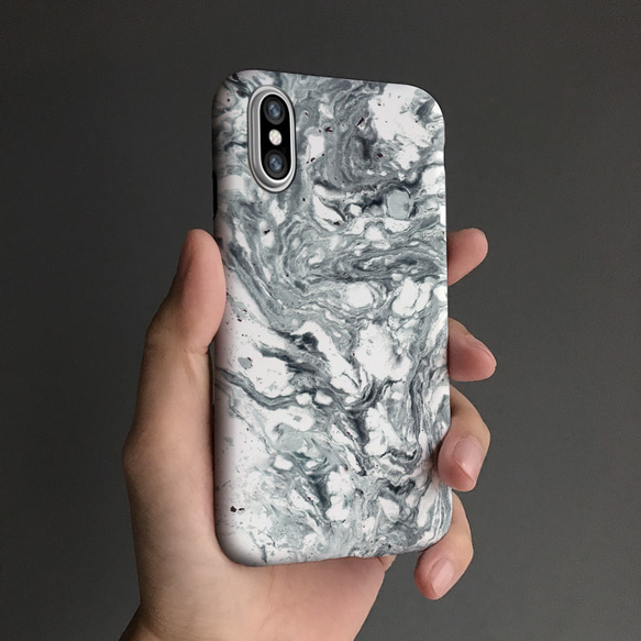☆墨流し風☆耐衝撃2層ケース iPhone X / XR / XS 全機種対応