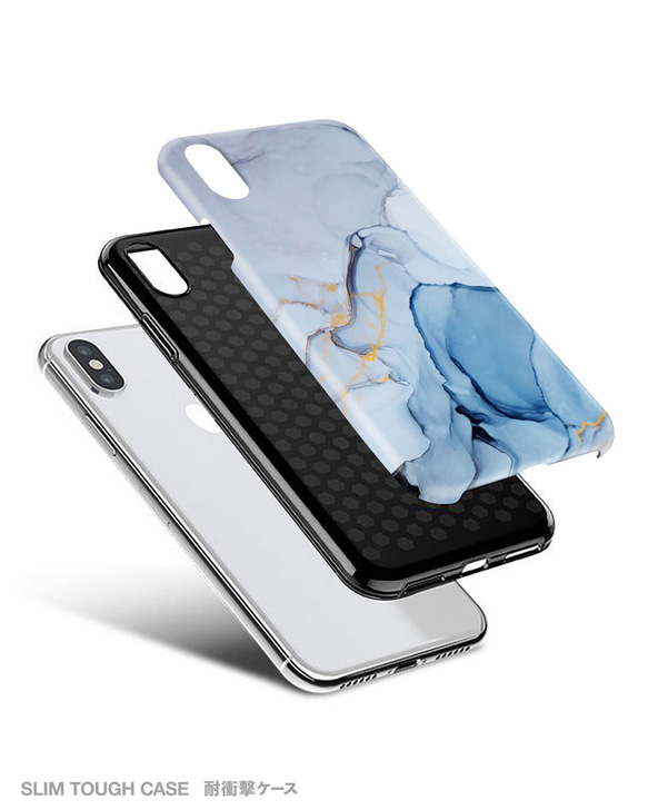 ☆ 大理石 ☆ 防震雙層保護殼，兼容所有 iPhone 型號智能手機保護套 T791 第4張的照片