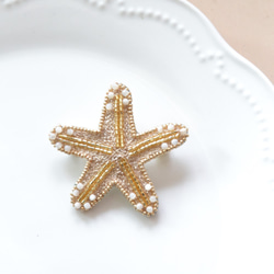 オートクチュール刺繍ブローチ Starfish 3枚目の画像