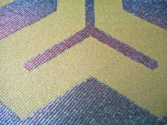 西陣織帯地　毘沙門亀甲　黄　大 4枚目の画像