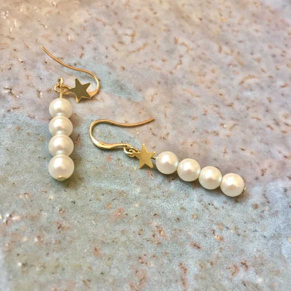 Star Pearl Earrings 2枚目の画像