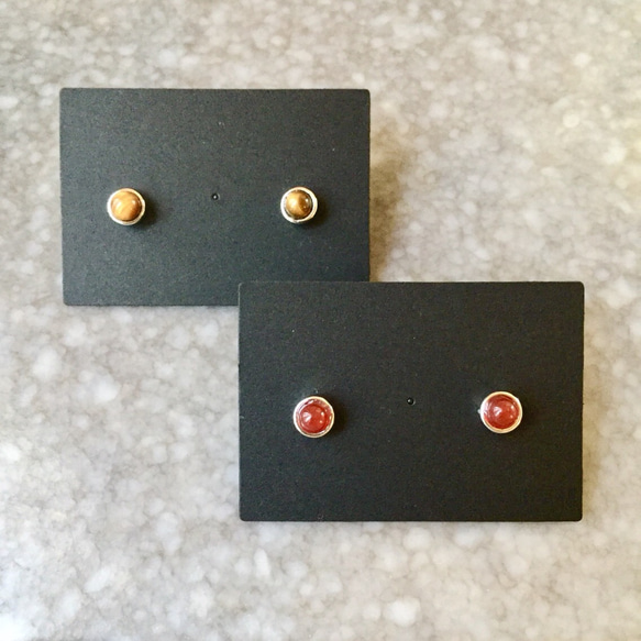 One Point Studs ~RED/BROWN~ 3枚目の画像