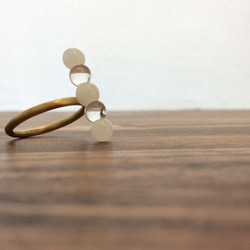 ⚪︎⚪︎⚪︎ring『glass＋brass jewelry』【ガラスリング】 1枚目の画像