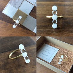 ⚪︎⚪︎⚪︎ring『glass＋brass jewelry』【ガラスリング】 3枚目の画像