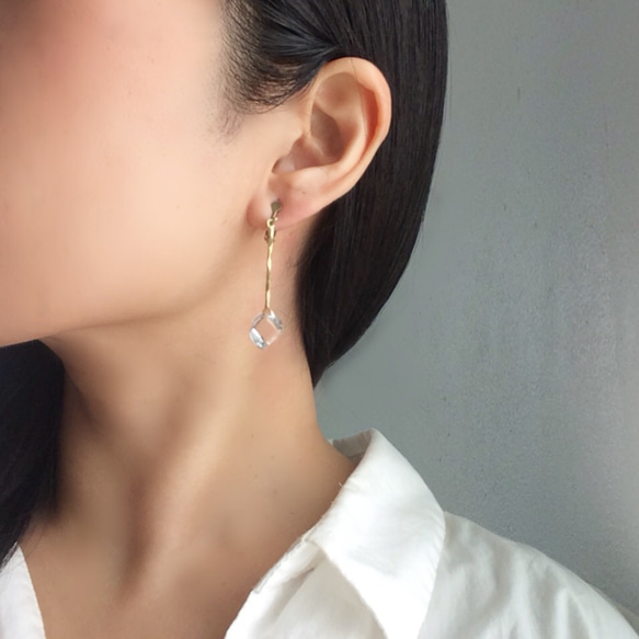 pendulum pierce／earring L【ガラスピアス】【ガラスイヤリング】 1枚目の画像