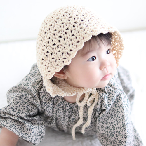 katie フリル付きコットン帽子 SLITS BABY baby hat SLITS BABY baby hat – Katie Tokyo