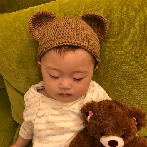 オーダー♡大きなお耳のクマさん帽子(コットン100) 帽子(ベビー 