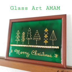 Glass Art AMAM クリスマス　グリーン 1枚目の画像