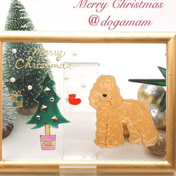 DOG.AM ガラスフレーム 　クリスマス&鏡餅　2枚セット　送料無料　アメリカンコッカースパニエル 2枚目の画像