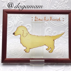 DOG.AM ガラスフレーム　ダックス　ダックスフンド　ブラックタン 2枚目の画像