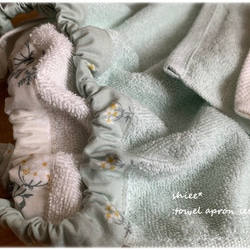 蕾絲花&amp;白色蕾絲花毛巾圍裙☆2件套♫ 第3張的照片
