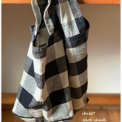 可立即出貨★ 棉麻格紋環保袋 Marche 包♪ 僅剩最後一件 第2張的照片