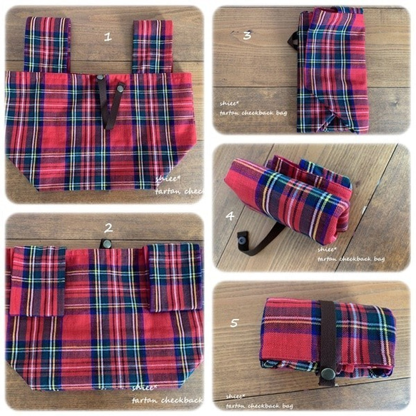 可立即出貨★ 棉麻格紋環保袋 Marche 包♪ 僅剩最後一件 第8張的照片