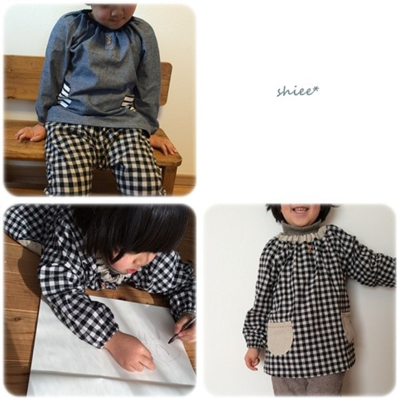 條紋口袋的粗布工裝褲 *有 80-160 碼可選 第5張的照片