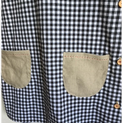 方格格子無袖圍裙 * 側面 3 個鈕扣 * 第3張的照片