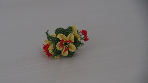 縫い針で編むお花のリング 6枚目の画像