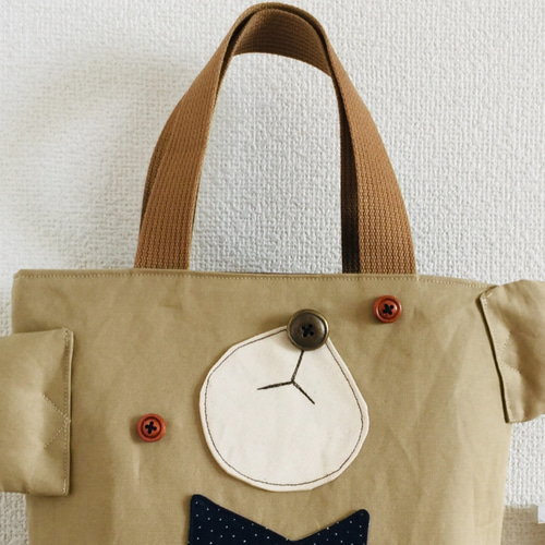 クマさん mini*トートバッグ ▽denim【受注制作】 トートバッグ coco10 