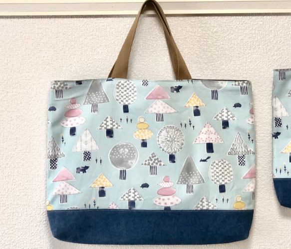 森の木々リバーシブルLesson bag★オーダー不可一点のみ 1枚目の画像