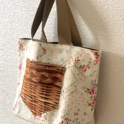 新作▽ reversible mini tote bag【rose】 3枚目の画像