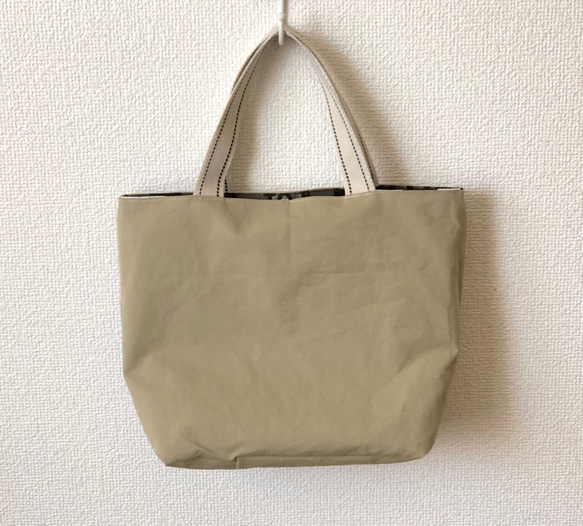 新作▽ reversible mini tote bag【stripe×basket】 3枚目の画像
