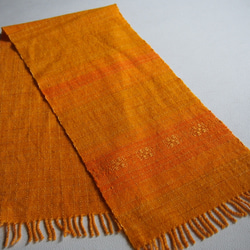 手織り・ウールとシルクのマフラー 3枚目の画像